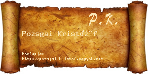 Pozsgai Kristóf névjegykártya